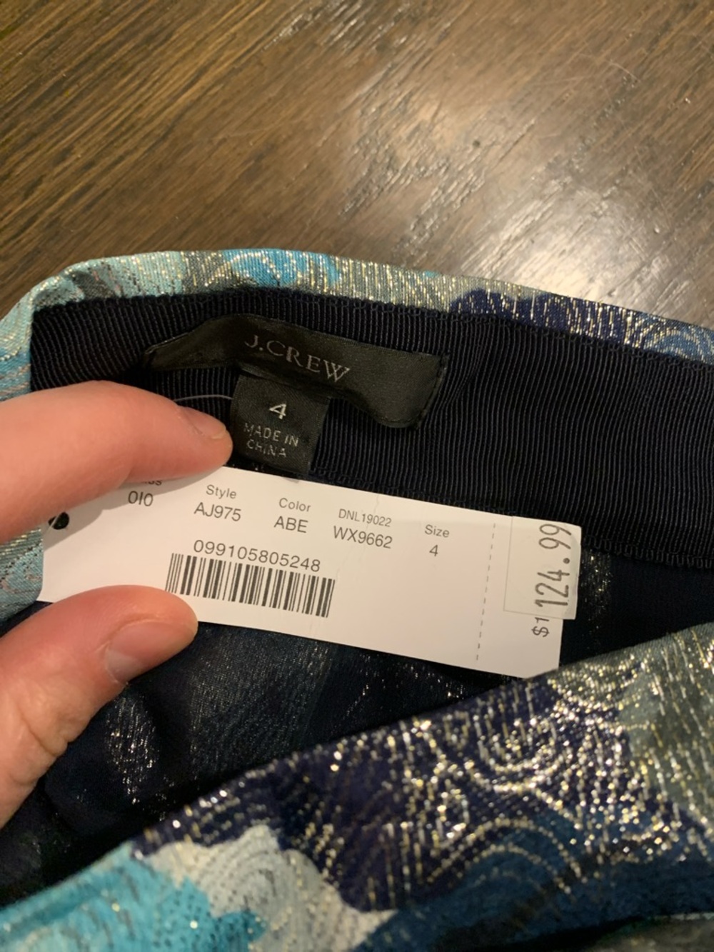 J. Crew Blue Floral Metallic Pleated Midi Skirt - Picture 4 of 4